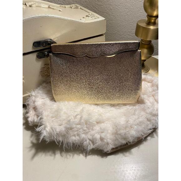 Vtg Miss Lewis Clutch Gold Evening bag - Picture 1 of 9